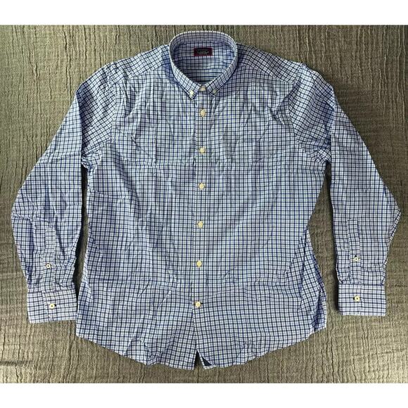 UNTUCKit Men's Moletto XX-Large‎ XXL Long Sleeve Blue Check Stretch Button Down - Picture 1 of 4